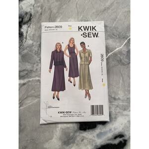 Kwik Sew New Uncut Misses Dresses and Jackets Sizes XS to XL Pattern No 2809